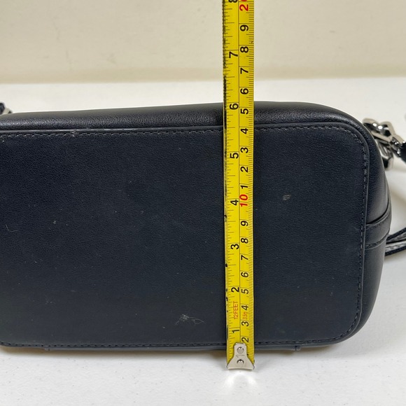 Michael Kors Eden Black Leather Bucket Bag Crossbody Adjustable Strap MK Charm - Picture 12 of 12